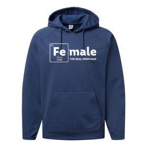 Female The Real Iron Feminist Equal Rights Gift Performance Fleece Hoodie