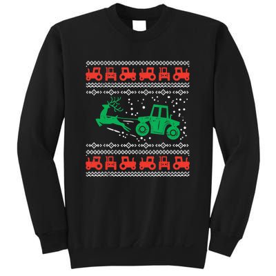 Farm Tractor Reindeer Fun Ugly Christmas Sweater Farmer Sweatshirt