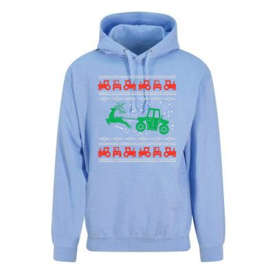 Farm Tractor Reindeer Fun Ugly Christmas Sweater Farmer Unisex Surf Hoodie