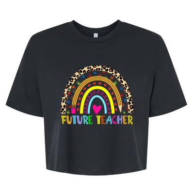 Future Teacher Rainbow Bella+Canvas Jersey Crop Tee