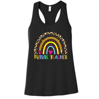 Future Teacher Rainbow Women's Racerback Tank