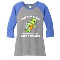 Funny Turtle Runner Im Not Slow Just Zone 2 Running Gift Women's Tri-Blend 3/4-Sleeve Raglan Shirt