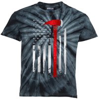 Fireman Thin Red Line American Flag Axe gift for Firefighter Kids Tie-Dye T-Shirt