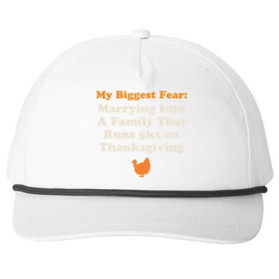 Funny Thanksgiving Running Turkey Trot Marrying Into Family Gift Snapback Five-Panel Rope Hat