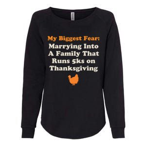 Funny Thanksgiving Running Turkey Trot Marrying Into Family Gift Womens California Wash Sweatshirt