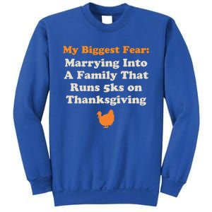 Funny Thanksgiving Running Turkey Trot Marrying Into Family Gift Sweatshirt