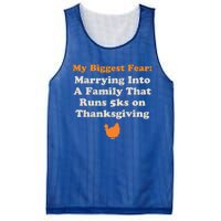 Funny Thanksgiving Running Turkey Trot Marrying Into Family Gift Mesh Reversible Basketball Jersey Tank