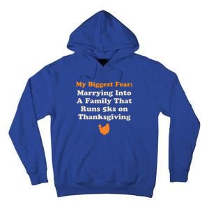 Funny Thanksgiving Running Turkey Trot Marrying Into Family Gift Tall Hoodie