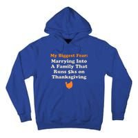 Funny Thanksgiving Running Turkey Trot Marrying Into Family Gift Tall Hoodie