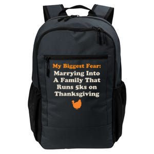 Funny Thanksgiving Running Turkey Trot Marrying Into Family Gift Daily Commute Backpack