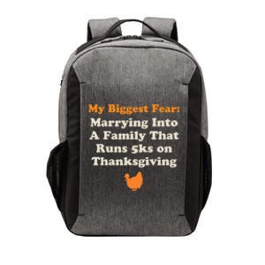 Funny Thanksgiving Running Turkey Trot Marrying Into Family Gift Vector Backpack