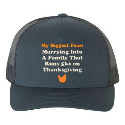 Funny Thanksgiving Running Turkey Trot Marrying Into Family Gift Yupoong Adult 5-Panel Trucker Hat