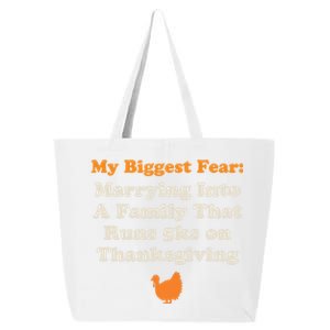 Funny Thanksgiving Running Turkey Trot Marrying Into Family Gift 25L Jumbo Tote