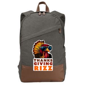 Funny Thanksgiving Rizz Cool Turkey Awesome Fun Cotton Canvas Backpack