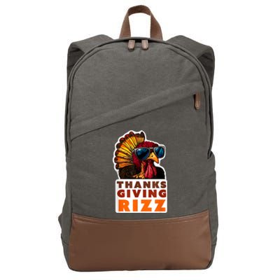 Funny Thanksgiving Rizz Cool Turkey Awesome Fun Cotton Canvas Backpack