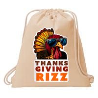 Funny Thanksgiving Rizz Cool Turkey Awesome Fun Drawstring Bag