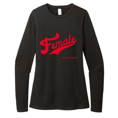 Female The Real Thing Wo Retro Feminism Proud Womens CVC Long Sleeve Shirt