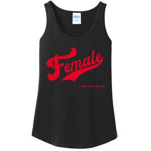 Female The Real Thing Wo Retro Feminism Proud Ladies Essential Tank