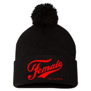 Female The Real Thing Pom Pom 12in Knit Beanie