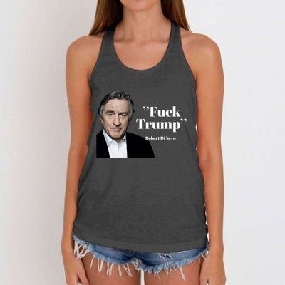 Fuck Trump Robert Di Nero Women's Knotted Racerback Tank