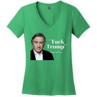 Fuck Trump Robert Di Nero Women's V-Neck T-Shirt