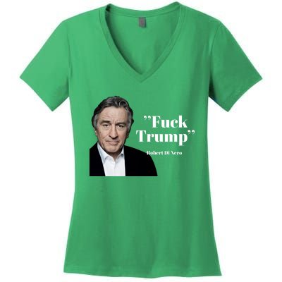 Fuck Trump Robert Di Nero Women's V-Neck T-Shirt