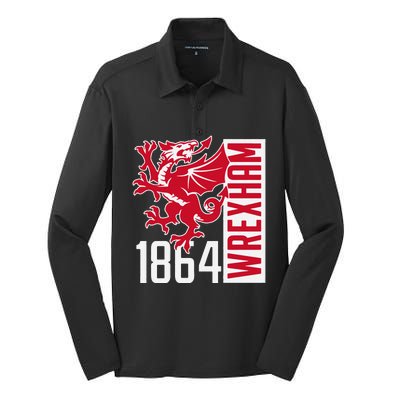 Funny The Red Dragons Wrexham Fc Football Club Wrexham Gift Silk Touch Performance Long Sleeve Polo