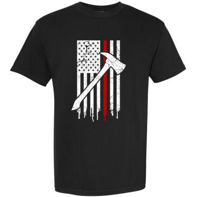 Firefighter Thin Red Line American Flag Gift Garment-Dyed Heavyweight T-Shirt