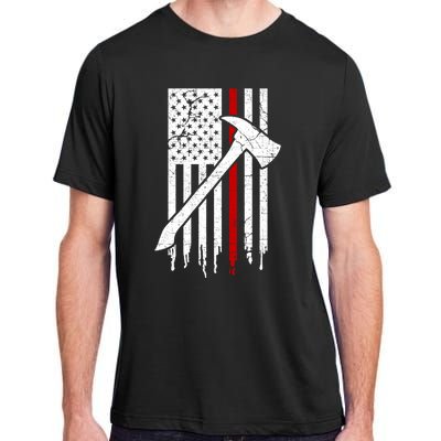 Firefighter Thin Red Line American Flag Gift Adult ChromaSoft Performance T-Shirt