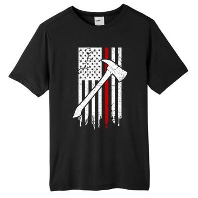 Firefighter Thin Red Line American Flag Gift Tall Fusion ChromaSoft Performance T-Shirt