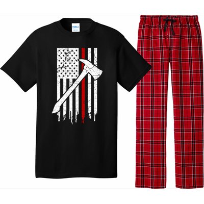 Firefighter Thin Red Line American Flag Gift Pajama Set