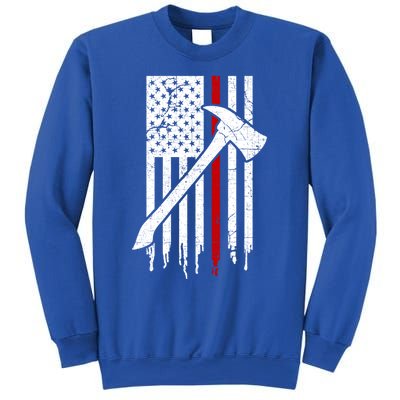 Firefighter Thin Red Line American Flag Gift Sweatshirt