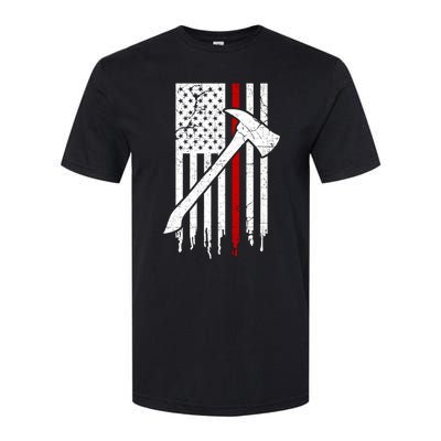 Firefighter Thin Red Line American Flag Gift Softstyle CVC T-Shirt