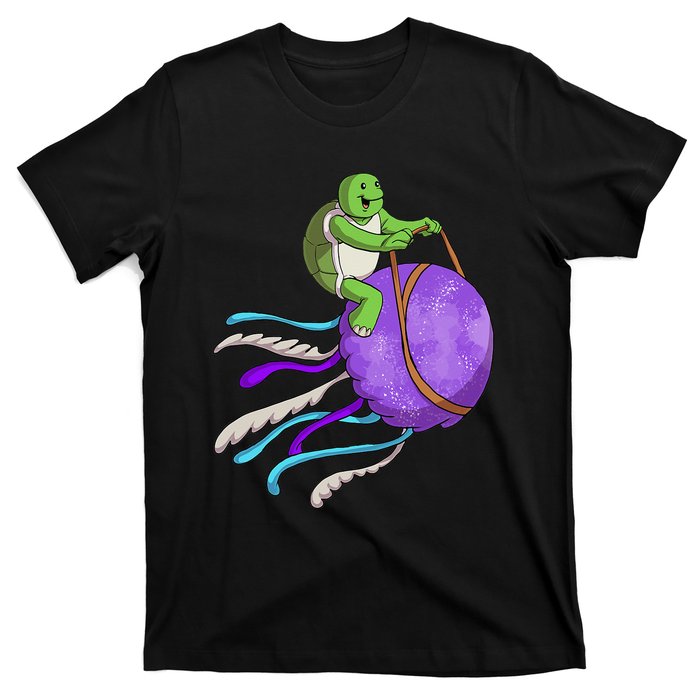 Funny Turtle Riding Jellyfish Sea Turtle, Hawaii T-Shirt