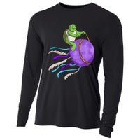 Funny Turtle Riding Jellyfish Sea Turtle, Hawaii Cooling Performance Long Sleeve Crew