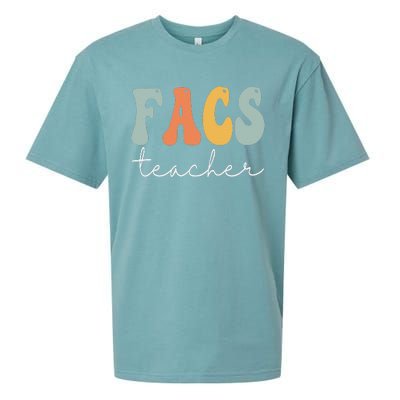 FACS Teacher Retro Groovy Vintage Happy First Day Of School Sueded Cloud Jersey T-Shirt