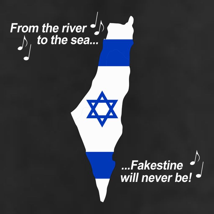 From The River To The Sea Fakestine Will Never Be Israel 7 Panel Mesh Trucker Snapback Hat