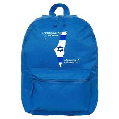 From The River To The Sea Fakestine Will Never Be Israel 16 in Basic Backpack