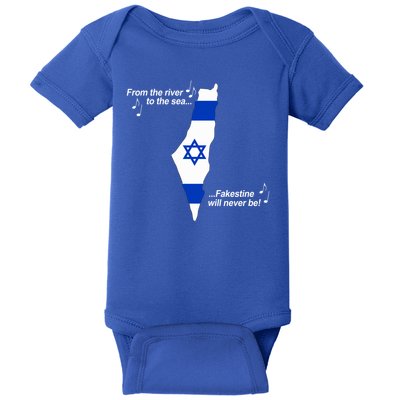 From The River To The Sea Fakestine Will Never Be Israel Baby Bodysuit