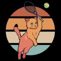 Funny Tennis Racket Cat Playing Tennis 16 in Basic Backpack
