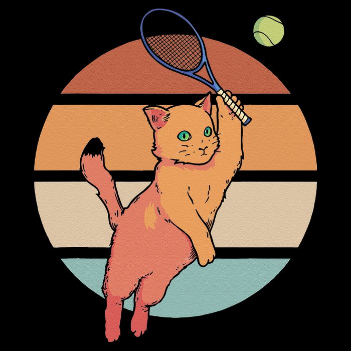 Funny Tennis Racket Cat Playing Tennis 16 in Basic Backpack