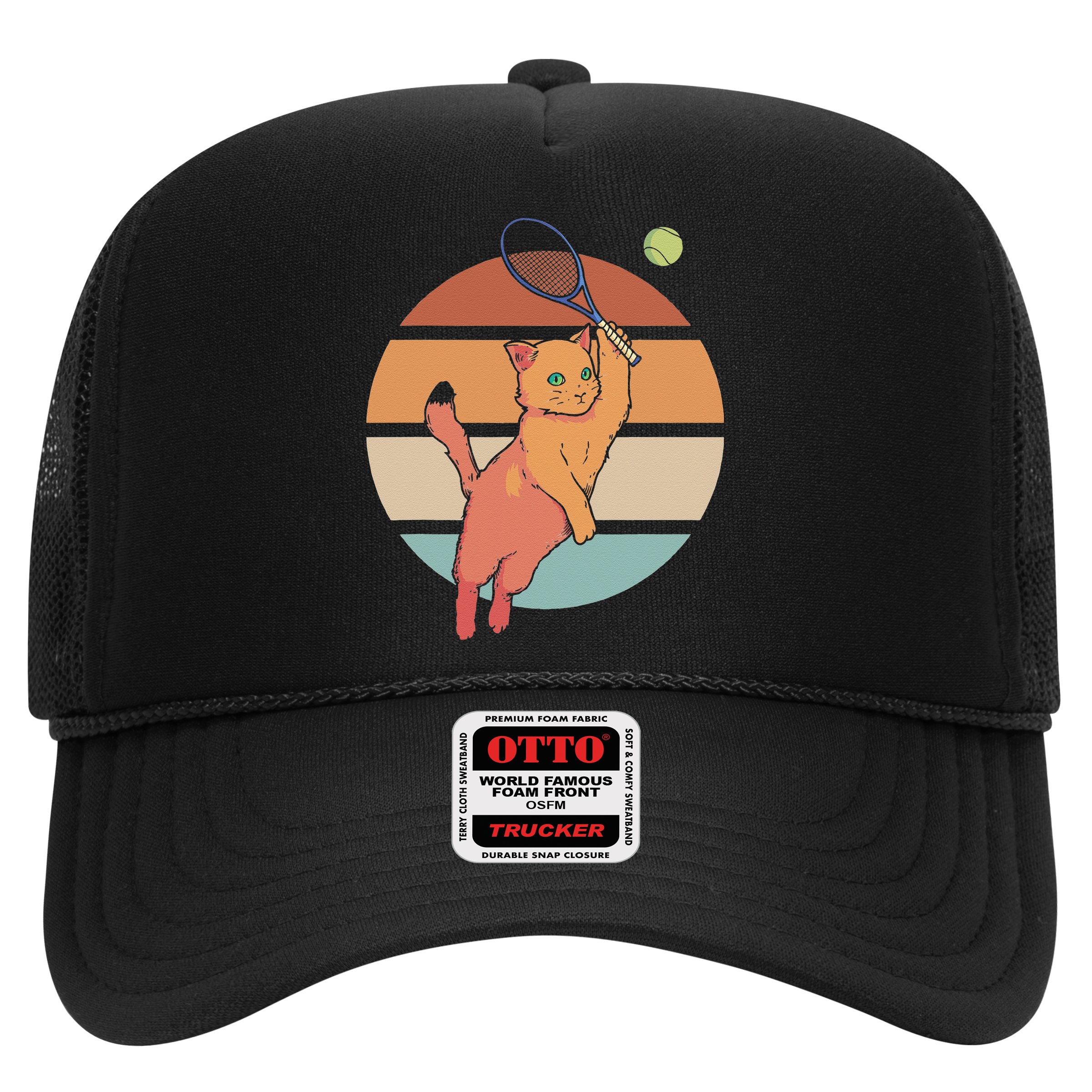 Funny Tennis Racket Cat Playing Tennis Hat