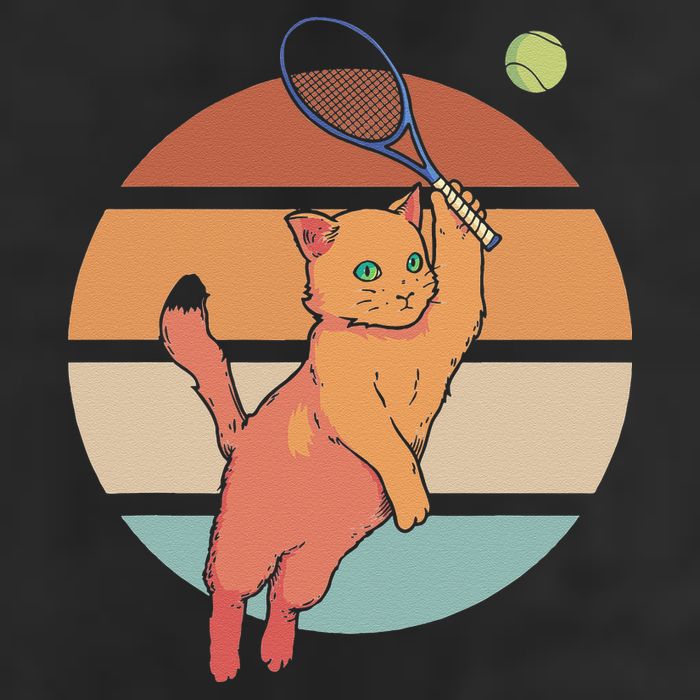 Funny Tennis Racket Cat Playing Tennis Hat