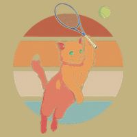 Funny Tennis Racket Cat Playing Tennis T-Shirt