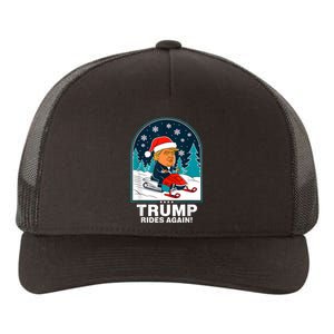 Funny Trump Rides Again Snowmobile Fun Winter 2024 Yupoong Adult 5-Panel Trucker Hat