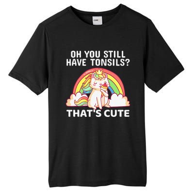 Funny Tonsil Removal Surgery Recovery Gift Tonsillectomy Cat Tall Fusion ChromaSoft Performance T-Shirt