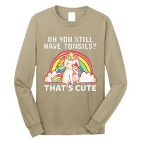 Funny Tonsil Removal Surgery Recovery Gift Tonsillectomy Cat Long Sleeve Shirt