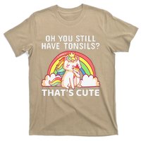 Funny Tonsil Removal Surgery Recovery Gift Tonsillectomy Cat T-Shirt