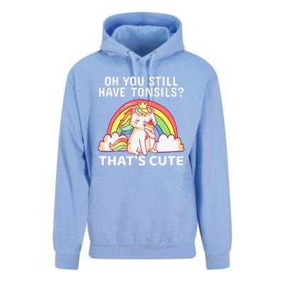 Funny Tonsil Removal Surgery Recovery Gift Tonsillectomy Cat Unisex Surf Hoodie