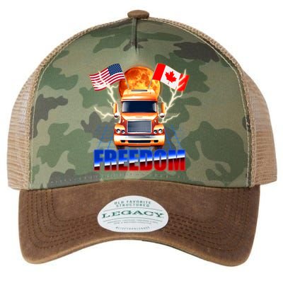 Funny Trucker Retro 80's Freedom USA Canada Flags Freedom Convoy Legacy Tie Dye Trucker Hat